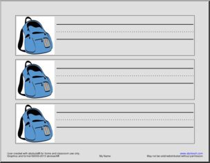 Desk Tags: Blue Backpack (landscape)