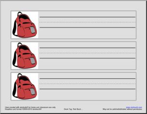 Desk Tags: Red Backpacks (landscape)