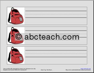 Desk Tags: Red Backpacks (landscape)