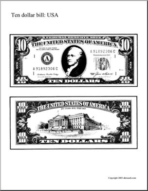 U.S. Money- $10 dollar bill