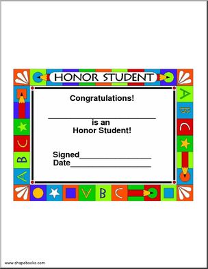 Certificate: Honor Student