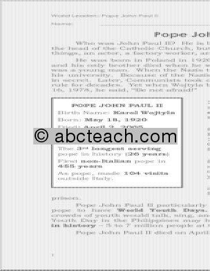 Biography: Pope John Paul II (upper elementary/ middle)