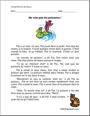 French: Ne vole pas les poissons