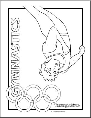 Coloring Page: Summer Olympics – Gymnastics (Trampoline)