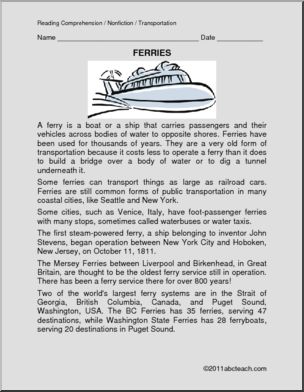 Comprehension: Ferries (elem)