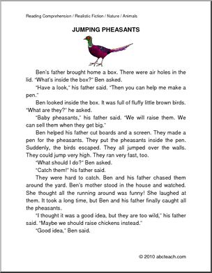 Fiction: Jumping Pheasants (primary)