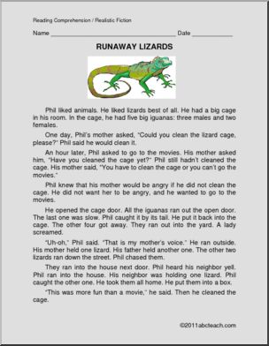 Fiction: Runaway Lizards (primary)