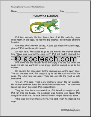 Fiction: Runaway Lizards (primary)