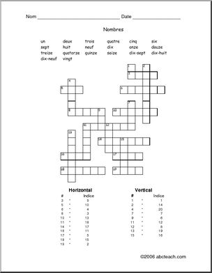 French: Number crossword