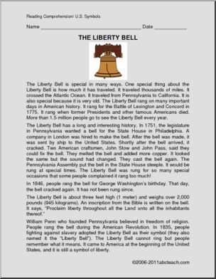 Comprehension: U.S. Symbols – Liberty Bell (elementary)