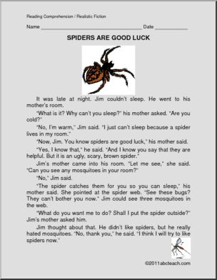 Fiction: Spiders are Good Luck (primary/elem)