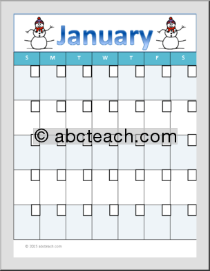 Calendar: January