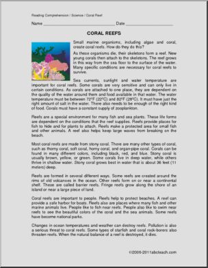 Coral Reefs Page 6 of 9 Abcteach