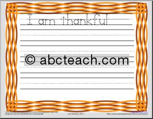 Writing Prompt: I am thankful (dotted)