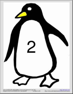 Penguin – Numbers to 20 Bulletin Board