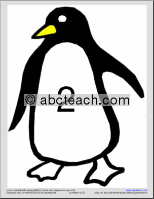 Penguin – Numbers to 20 Bulletin Board