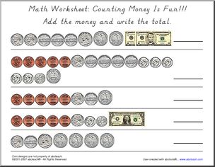 Counting Money Is Fun!!! Math Worksheet