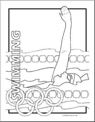 Coloring Page: Summer Olympics – Swimming