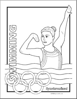 Coloring Page: Summer Olympics – Swimming (Synchronized)