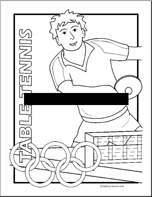 Coloring Page: Summer Olympics – Table Tennis