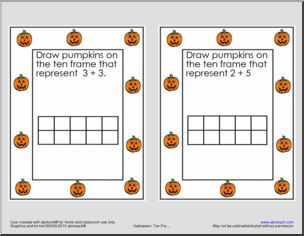 Ten Frames Halloween Pumpkins Math