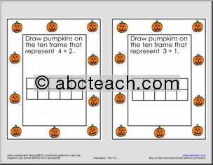 Ten Frames Halloween Pumpkins Math