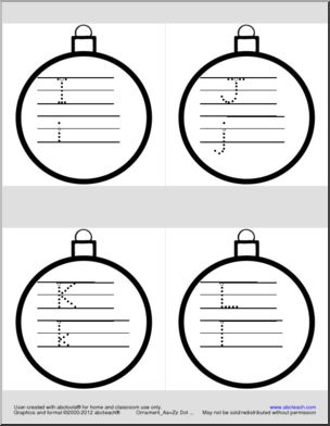 Shapebook: Alphabet Christmas Ornament (ZB-Style Font)