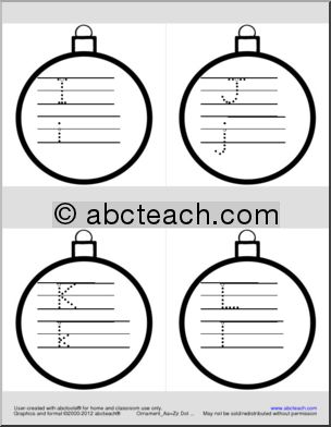 Shapebook: Alphabet Christmas Ornament (ZB-Style Font)