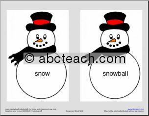 Snowman Word Wall/Matching Game (two per page)