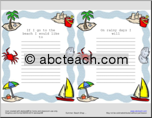 Summer Journal (elem) Shapebook