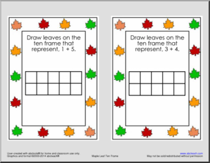 Ten Frame Fall Leaf Addition Math