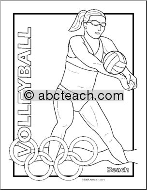 Coloring Page: Summer Olympics – Volleyball (Beach)