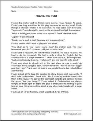 Fiction: Frank the Pest (elem/upper elem)