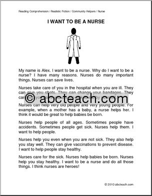 Fiction: I Want to Be a Nurse (primary/elem)