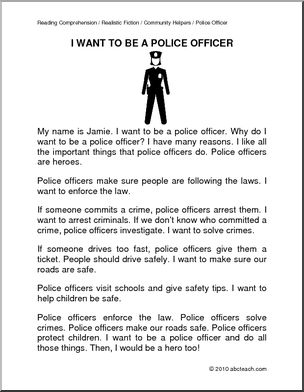 Fiction: I Want to Be a Police Officer (primary/elem)