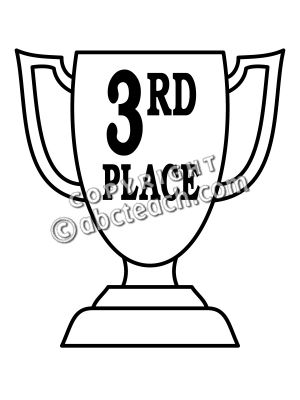 Clip Art: Trophy: Third Place (coloring page)