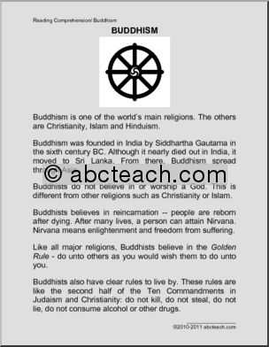 Comprehension: Buddhism (primary/elem)