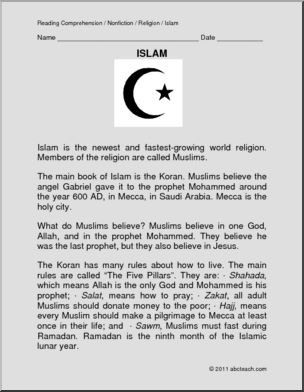 Comprehension: Islam (primary/elem)