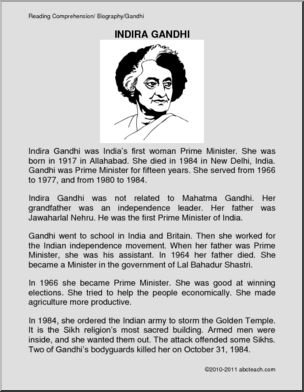 Biography: Indira Gandhi (primary/elem)