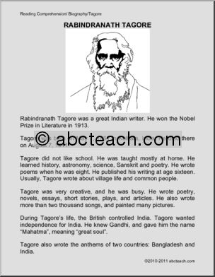Biography: Rabindranath Tagore (primary/elem)