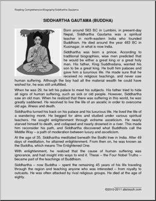 Biography: Gautama Siddhartha (upper elem/middle)