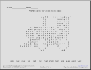 double vowel ” ai ” Word Search