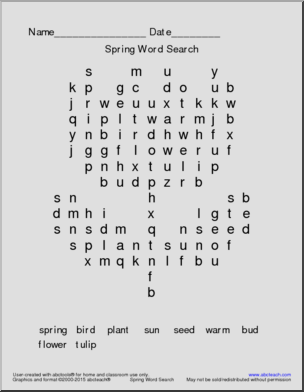Word Search: Spring