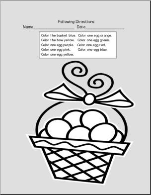 Following Directions: Easter Basket (primary)