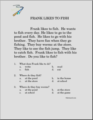 Fiction: Frank Likes to Fish (primary)