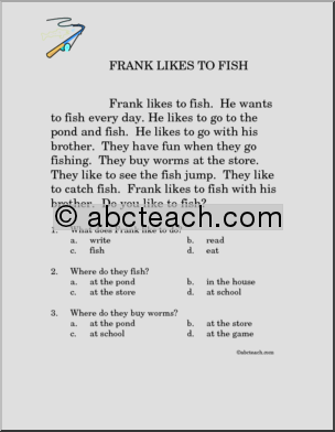 Fiction: Frank Likes to Fish (primary)
