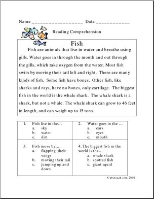 Comprehension: Fish (primary)