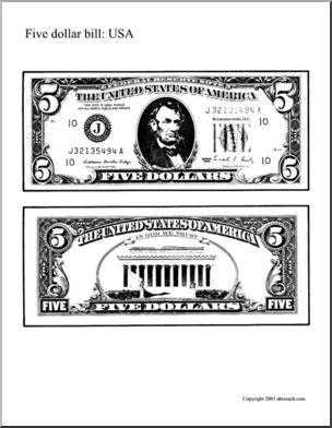 U.S. Money- $5 dollar bill