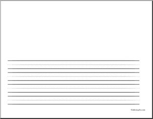 Writing Paper: Blank 60 pt. – landscape, illustration space (upper elem)