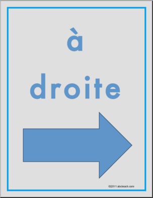 French: Classroom Sign: “â€¡ droite”